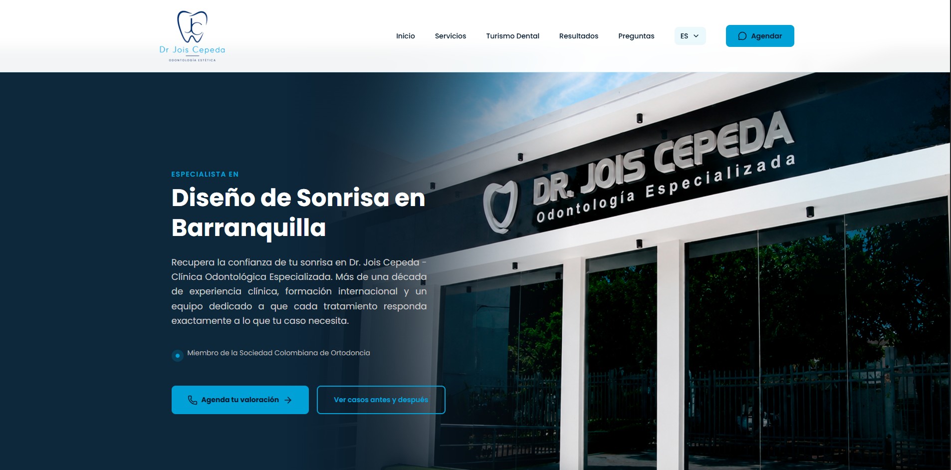 Captura del sitio Dr. Jois Cepeda