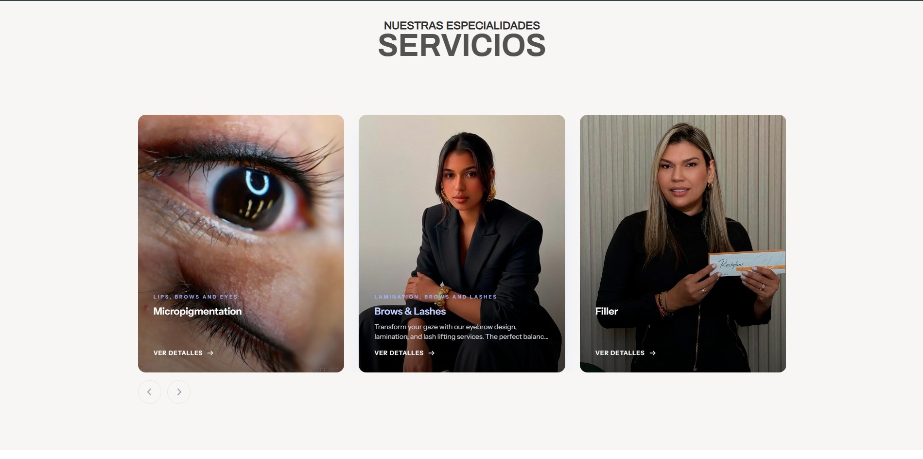 Captura del sitio MILAÉ Glow Aesthetics (4 de 5)