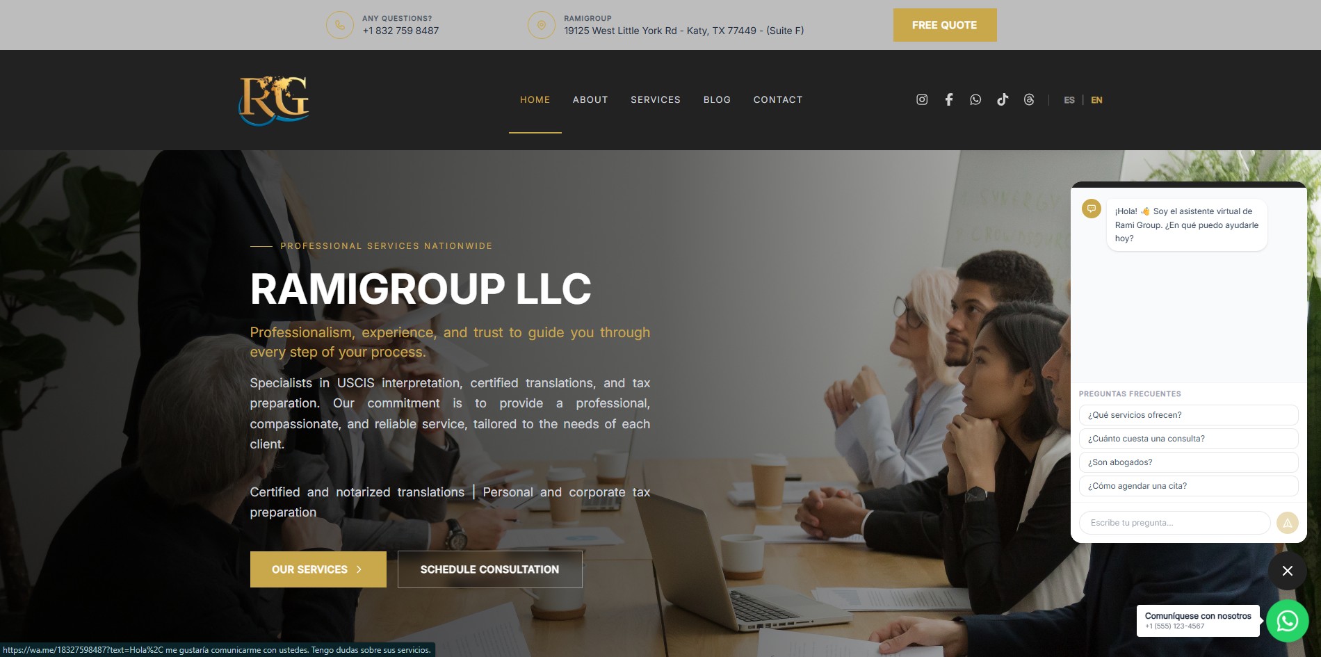 Captura del sitio RAMIGROUP LLC (2 de 5)
